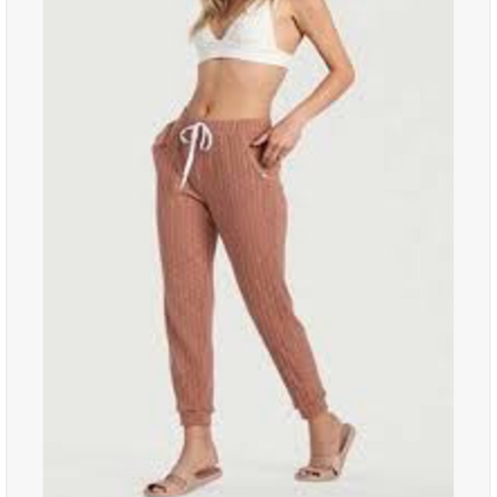 SOLD Blu Pepper NWT Cozy Red Pointelle Stretch Knit Lounge Jogger Pants